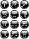 Glossy Buttons Zodiac Horoscope Signs Royalty Free Stock Photo