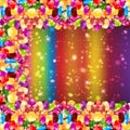 Glossy candy color rainbow background