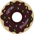 Chocolate Glazed Donut Illustration