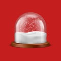 Glossy Christmas snow globe sphere, spherical ball Royalty Free Stock Photo