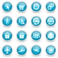 Glossy circle web icons set Royalty Free Stock Photo