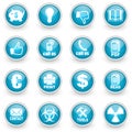 Glossy circle web icons set Royalty Free Stock Photo