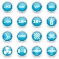 Glossy circle web icons set Royalty Free Stock Photo