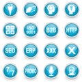 Glossy circle web icons set Royalty Free Stock Photo