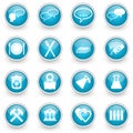 Glossy circle web icons set Royalty Free Stock Photo