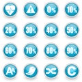 Glossy circle web icons set Royalty Free Stock Photo