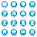 Glossy circle web icons set Royalty Free Stock Photo