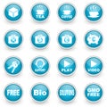 Glossy circle web icons set Royalty Free Stock Photo