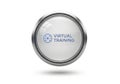 Glossy circular button with virtual training logo isolated on white background Royalty Free Stock Photo