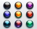 Glossy Colorful App Buttons Interface Elements Web Design UI Kit Royalty Free Stock Photo