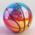 Glossy Colorful Basketball Ball Isolated on White Background Royalty Free Stock Photo