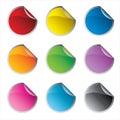 Glossy colorful circle stickers set Royalty Free Stock Photo