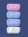 Glossy colorful computer game menu interface set Royalty Free Stock Photo