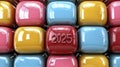 Glossy Colorful Cubes 2025 Abstract 3D Rendering Royalty Free Stock Photo
