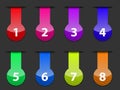 Glossy colorful numbered web interface elements Royalty Free Stock Photo