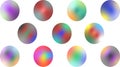 A glossy, colourful vector illustration of round Easter eggs decorated with a rainbow pattern Royalty Free Stock Photo