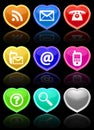 Glossy communication buttons set. Royalty Free Stock Photo