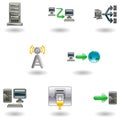 Glossy Computer Network Icon Set