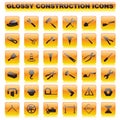Glossy Construction Button Royalty Free Stock Photo