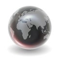 Glossy Crystal Earth Globe