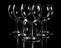 Transparent Wine Glases in Black Background