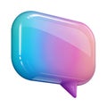 Glossy 3D chat bubble icon in vibrant gradient for digital communication design Royalty Free Stock Photo