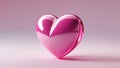 Glossy 3D Pink Heart on Soft Gradient Background Royalty Free Stock Photo