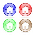 Dimensional house icons. Royalty Free Stock Photo