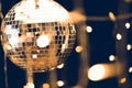 glossy disco ball with beautiful garland