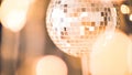 glossy disco ball with bokeh Royalty Free Stock Photo