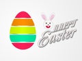 Glossy egg with bunny for Happy Easter celebration. Royalty Free Stock Photo