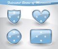 Glossy Federated States of Micronesia flag icon set