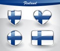 Glossy Finland flag icon set Royalty Free Stock Photo