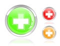 Glossy first aid cross icon Royalty Free Stock Photo