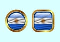 Glossy flag button of Argentina, High quality web button design Royalty Free Stock Photo