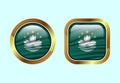 Glossy flag button of Macau, High quality web button design