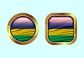 Glossy flag button of Mauritius, High quality web button design