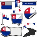 Glossy flags of Granma, Cuba
