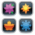 Glossy Four Season Buttons Royalty Free Stock Photo