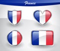 Glossy France flag icon set Royalty Free Stock Photo