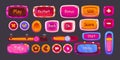 Glossy game buttons with candy texture