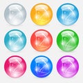 Glossy glass buttons for website icons