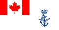Glossy glass Canadian Naval Ensign