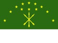 Glossy glass Circassian flag