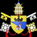 Glossy glass coat of arms of Pope Benedict XV born Giacomo Paolo Giovanni Battista della Chiesa, was Pope from 3 September 1914 un