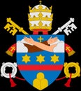 Glossy glass coat of arms of Pope Clement XIV