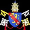 Glossy glass coat of arms of Pope Sixtus V