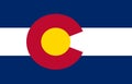 Glossy glass Flag of Colorado March 31, 1964