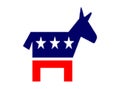 Glossy glass flag of the Democratic Party donkey party logo