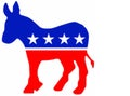 Glossy glass flag of the Democratic Party donkey party logo